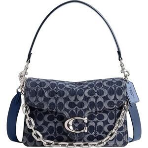 Coach Washed Denim Chain Tabby Shoulder Bag